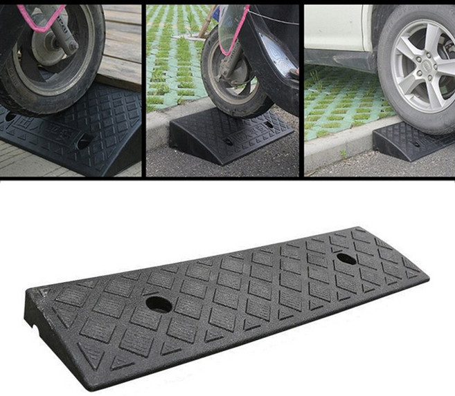 자동차 휠 진입로 램프 플라스틱 도로 미끄럼 방지 문턱 자전거 휠체어 스쿠터 용 30mm 높이, 1개