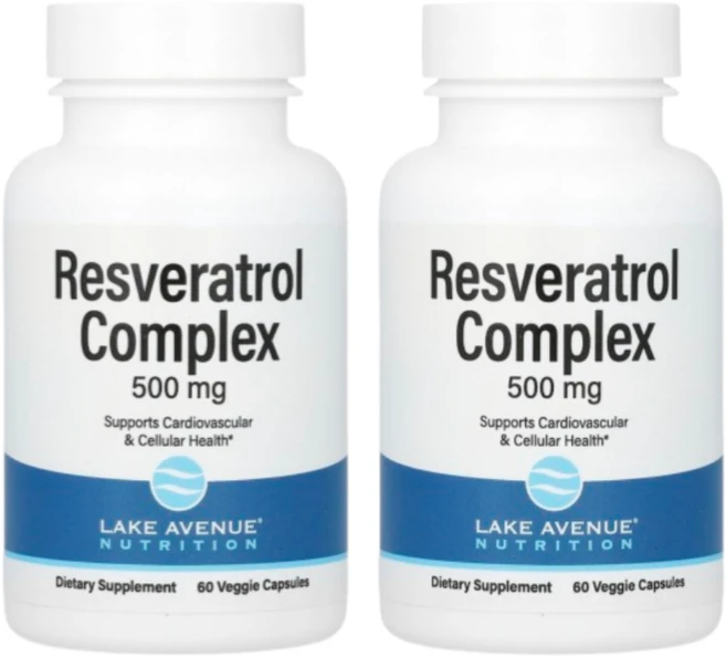 레이크애비뉴 뉴트리션 레스베라트롤 복합체 500mg 베지 캡슐 60정 2개 세트 - 쿠팡