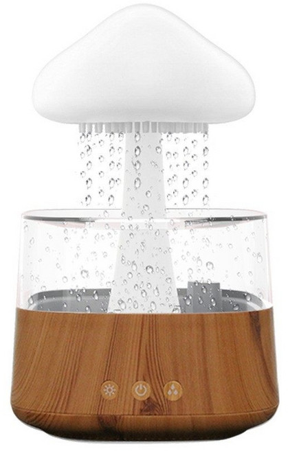 빗소리가습기 탁상용 버섯 무드등 가습기 C타입 구름비 집들이 리모컨 물방울소리 물방울, 기본 모델명/품번