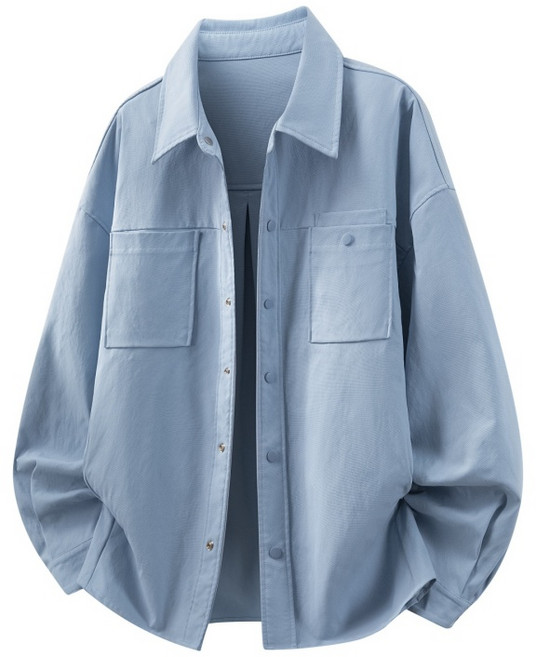 寬鬆潮牌休閒大口袋工裝長袖襯衫外套