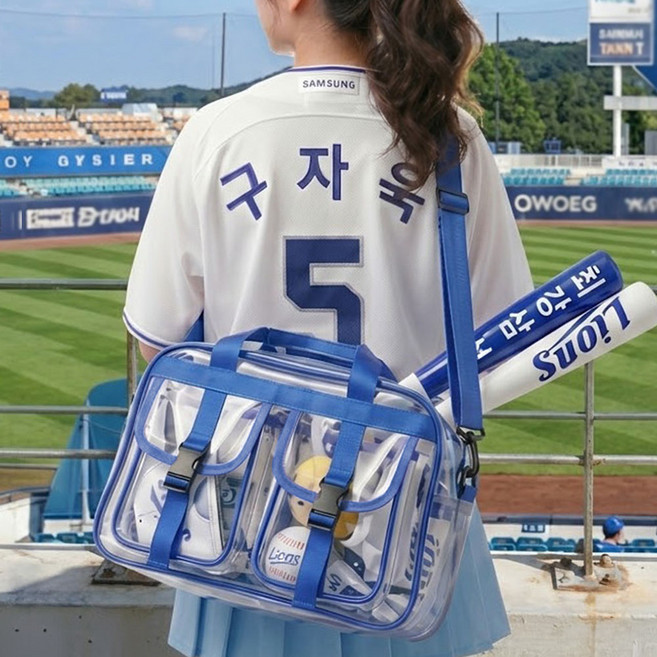 [네오플레인] 야구장 직관 보스턱백 투명 PVC 방수 비치 댕댕이 숄더백 여행 멀티 가방