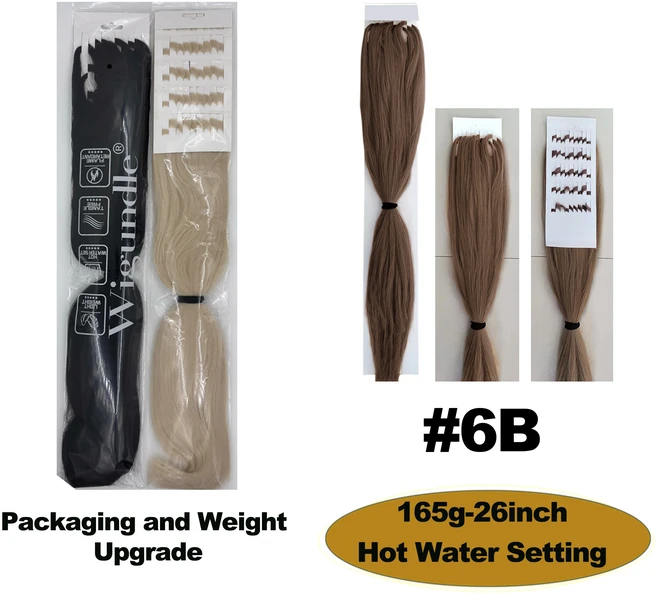 Kanekalon 26 인치 물 세트 Pre Stretched Jumbo Braiding Hair Box 트위스트 브레이드 여성용 합성 헤어, 01 26인치, 01 3 개/세트, 15 6BUpgrade