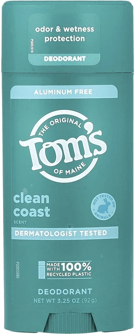 Tom's of Maine 알루미늄 무함유 데오드란트 클린 코스트 92g(3.25oz), TomsofMaine알루미늄무함유데오드란트클린코스트92, 92g, 1개 - 쿠팡