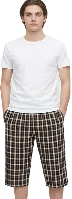 홈란쥬 트라이 남성 주머니 선염체크 7부하의 파자마 잠옷바지