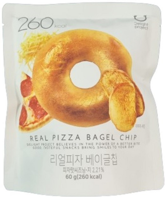 딜라이트 프로젝트 리얼피자 베이글칩 120g, 5개, 60g