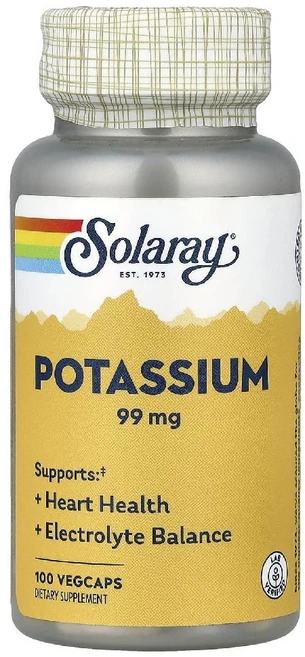 솔라레이 칼륨 99mg 포타슘 캡슐 100정, Solaray, 칼륨, 99mg, 베지 캡슐 100정, 1개 - 쿠팡