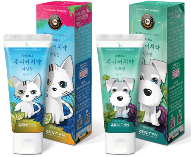 제니튼 닥터제니 주니어 어린이치약 초등학생치약 3개, 라임향1개+민트향2개, 60g, 1개