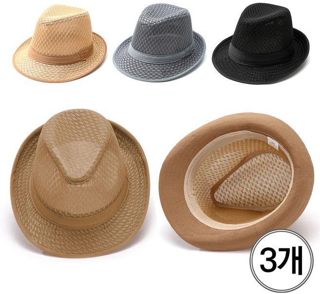 프리미엄 전체 2중메쉬원단 페도라 고급망사 중절모