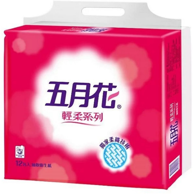 五月花輕柔抽取衛生紙 110抽x12包x6袋/箱, 1個