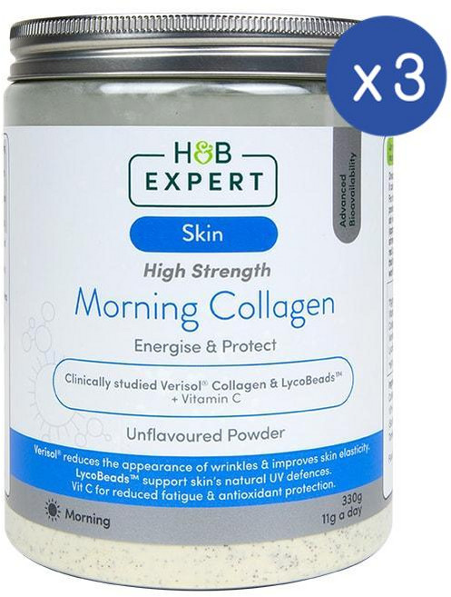 홀랜드앤바렛 모닝 콜라겐 비타민C 무맛 Holland & Barrett Morning Collagen, 3개, 330g