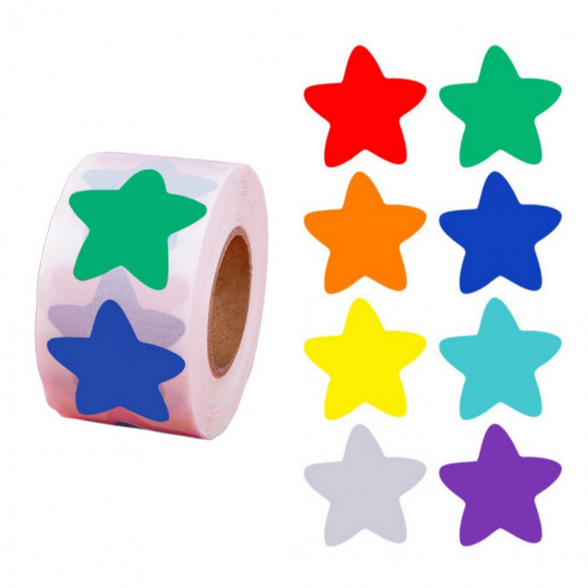 500매입 8컬러 별 스타 스티커, 1세트, 혼합(S2231) 500매