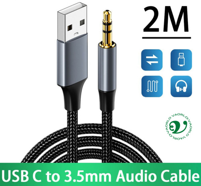 3.5mm 3.5mm 플러그 카 오디오 AUX 케이블 나일론 브레이드 수컷 수컷 1M 헤드폰 연장 코드 MP3 카 헤드셋 스피커용, Gary 2M, 1개