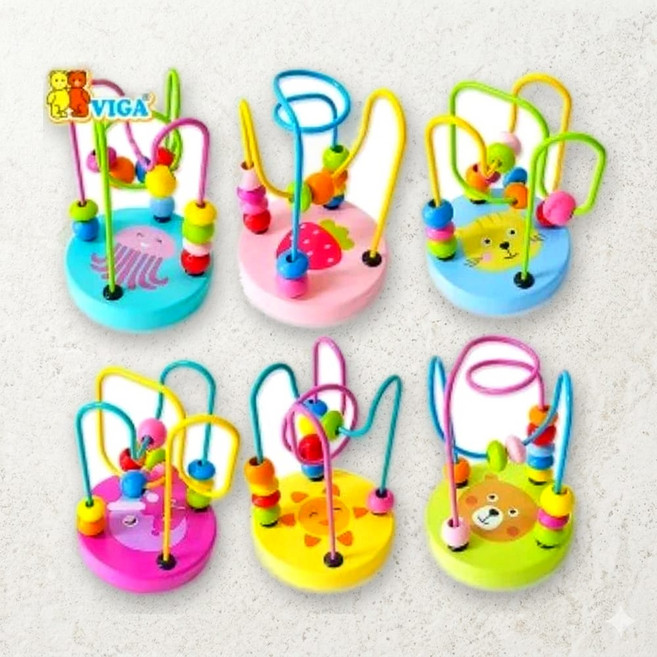 비가 VIGA 미니 베이비 롤러코스터 유아 원목 구슬레일 놀이교구 V50047, 단품