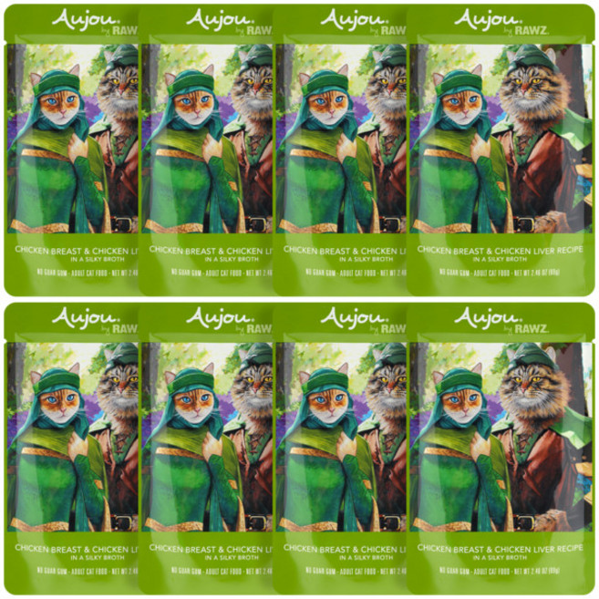 로우즈 오쥬바이 고양이 습식사료 주식 파우치, 8개, 69g, 닭+닭간