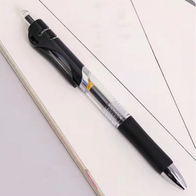 萱寶媽咪baby童裝館 現貨文具兒童可愛印花按壓黑色自動原子筆 辦公室0.5mm中性筆學生按壓原子筆 自動筆圓珠筆 文具用品 辦公室小物學習文具, 黑色, 1個