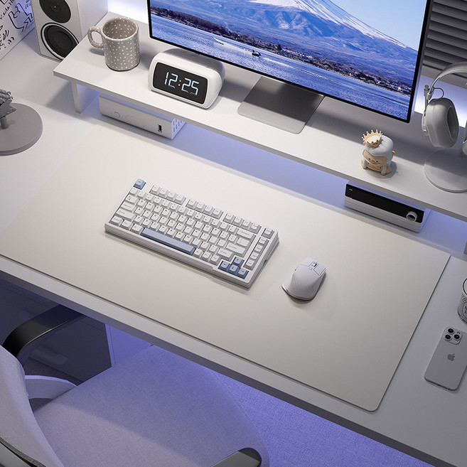 브레보 오염방지 방수 가죽 논슬립 마우스 장패드 800 x 400mm, 1개, 화이트