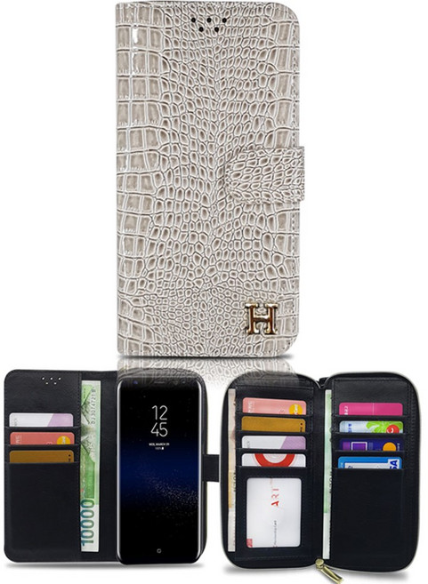 갤럭시 A35 (SM-A356) 카이만 리츠 지퍼 휴대폰 케이스 + 핸드스트랩 다이어리형