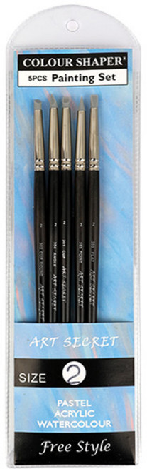 아트시크릿 실리콘 멀티 페인팅 브러쉬 세트 2호 5본, 1세트