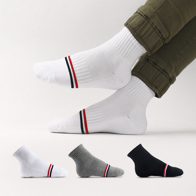 카리클링 국내산 5개 세트 남성 여성 두꺼운 쿠션 프랑스 두꺼운 스포츠 더블쿠션 단목 중목 양말