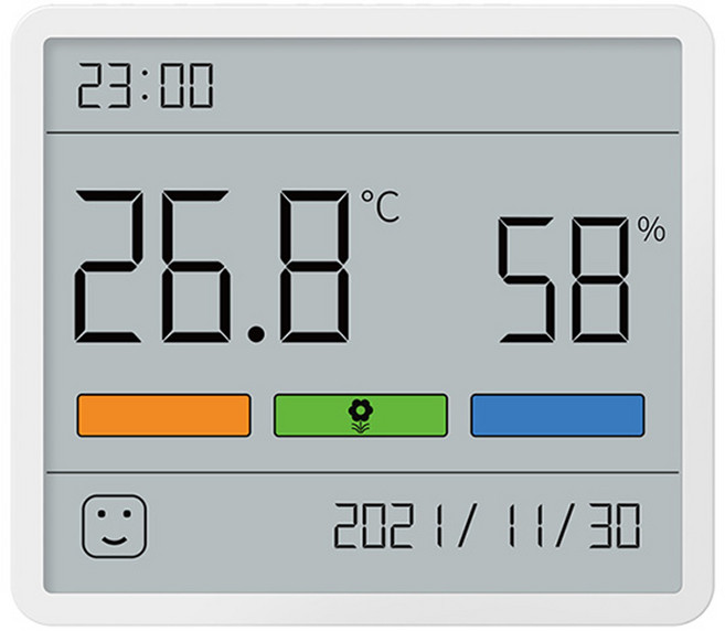 TH1 溫濕度計 3.67吋 LCD 螢幕 紀錄時間/日期 濕度變化指示, 白, 1個