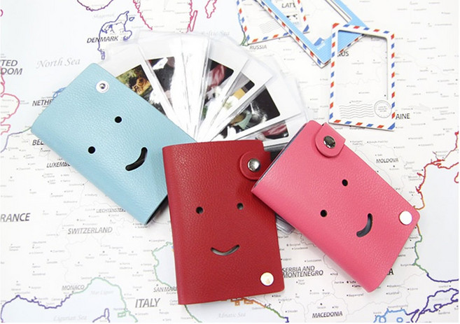스타일플랩 스마일 미니앨범 가죽앨범 for instax mini, 레드