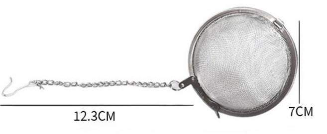 不銹鋼泡茶球 濾茶球 茶葉過濾器 煲湯球 調料滷料球 泡茶過濾網器, 1個, 【中號】G2701