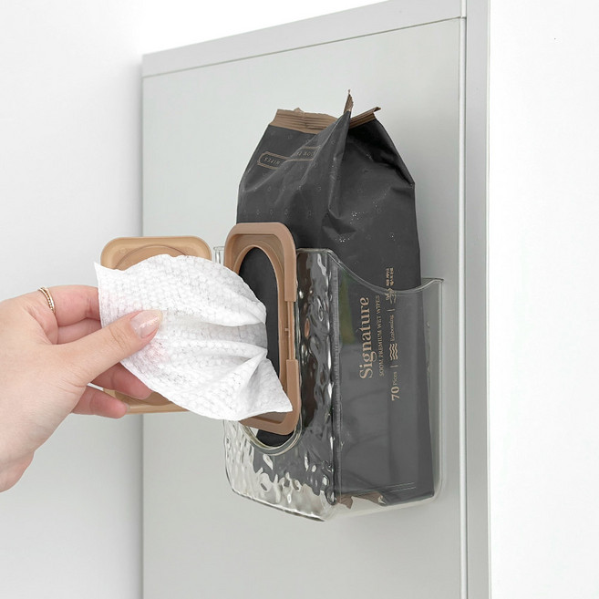 모나코올리브 샹드리에 물티슈 거치 홀더, 투명, 1개