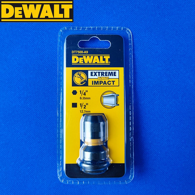 DEWALT DT7508 임팩트 렌치 어댑터 1/2" 정사각형 - 1/4" 육각형 변환기, 1개
