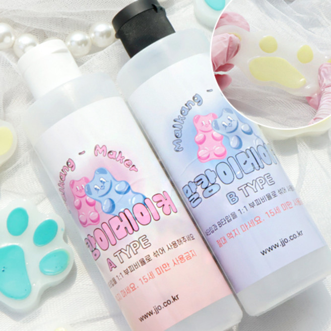 [쪼만한마을] NEW 말캉이 메이커 스퀴시 만들기 공예 재료, #500ml, 1개