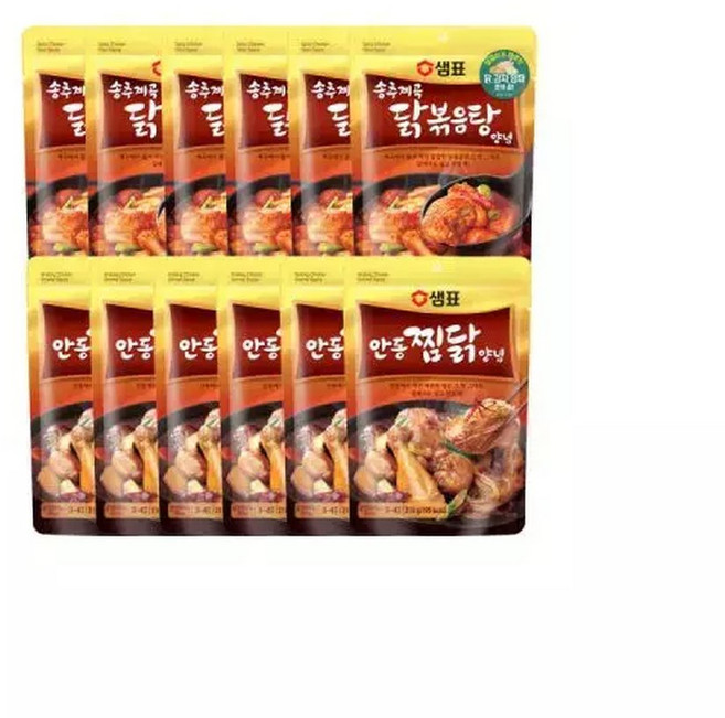 샘표 송추계곡 닭볶음탕 양념 6개+안동찜닭 6개 951424