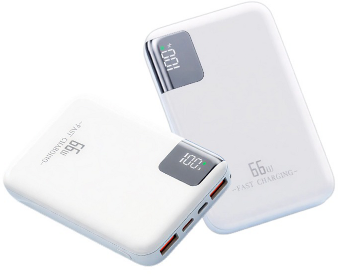 미니멀 프리미엄 보조 배터리 30000mAh 66W 초고속 충전 파스텔 톤, 아이보리 실크 White, HT-K196