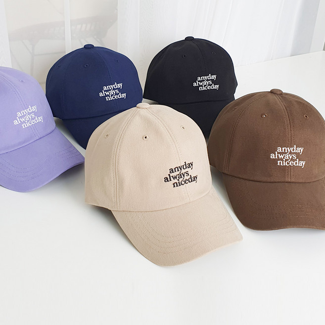 애니데이 야구모자 기본 볼캡 면 사계절 공용 남성 여성 모자