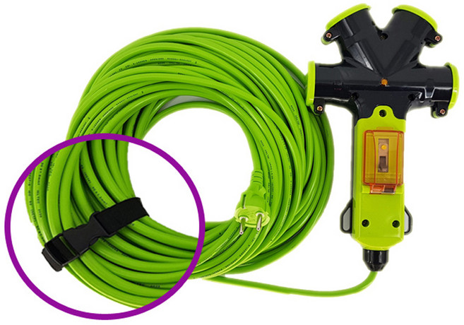 IT 방우형 캠핑 작업 연장선 누전 과부하차단 전선릴 케이블 4구, 1개