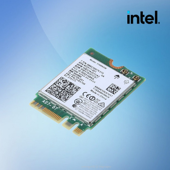인텔 AC3168 무선랜카드 Wi-Fi 5 블루투스 4.2, 1개