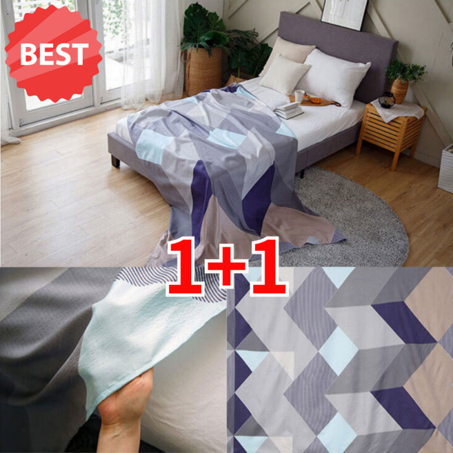 오피뉴 1+1 여름이불 얇은 홑이불, 2개입, 네이비플레인JJ