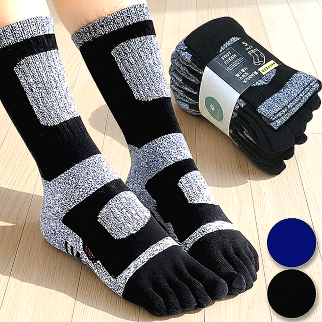 발프레시 남성 발가락양말 중목 5켤레