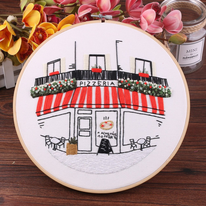 프랑스자수 DIY 패키지, (F25) 프랑스자수_레스토랑, 1개