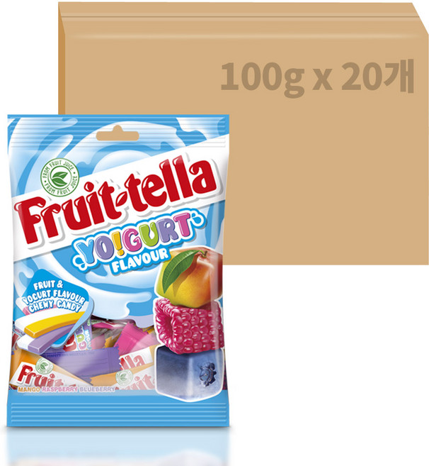 후르트텔라 요구르트향 츄잉캔디, 100g, 20개