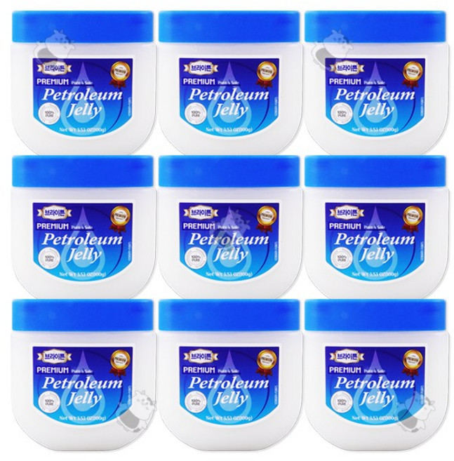 브라이튼 퓨어 페트롤리움 젤리 (100% PURE) 프로텍트 모이스춰라이즈 스무디~ 프리미엄 바세린, 9개, 100g