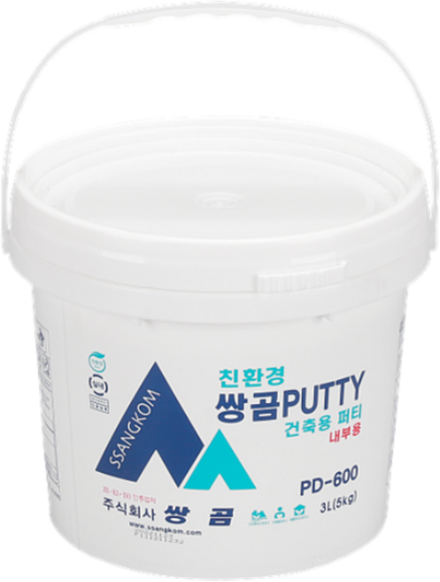 퍼티 백색 5kg 내부건축용 쌍곰 PD-600
