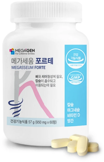 메가세움 포르테 칼슘 마그네슘 멀티 비타민 D 망간, 60정, 1개 - 쿠팡