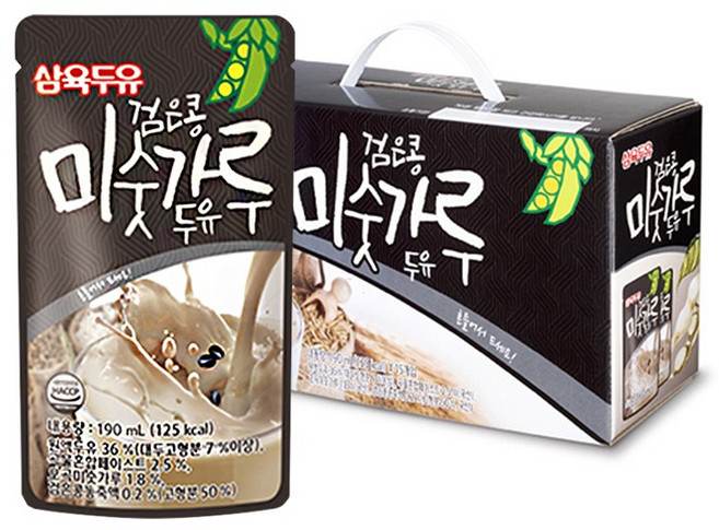 삼육두유 검은콩 미숫가루 두유 파우치, 190ml, 15개