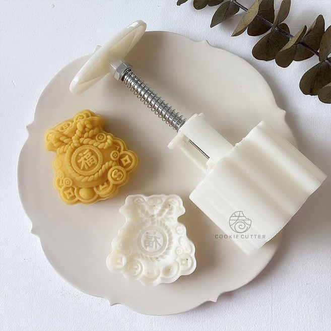 월병 페이스트리 틀 화과자틀 바람떡틀 베이킹 금형 꽃, 1개, 돈주머니 70-75g 1개