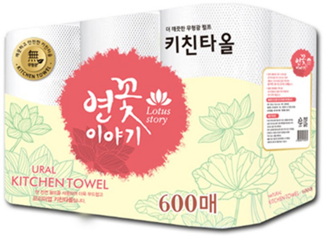 구매쎈스 100 천연펄프 쿠킹메이트 키친타올 100매X6롤 (600매), 6박스