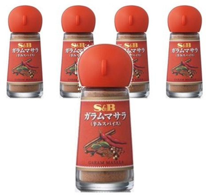 S&B 에스비 가람 마살라 인도 카레 스파이스 향신료 가루 시즈닝 캠핑 요리, 5개, 13g