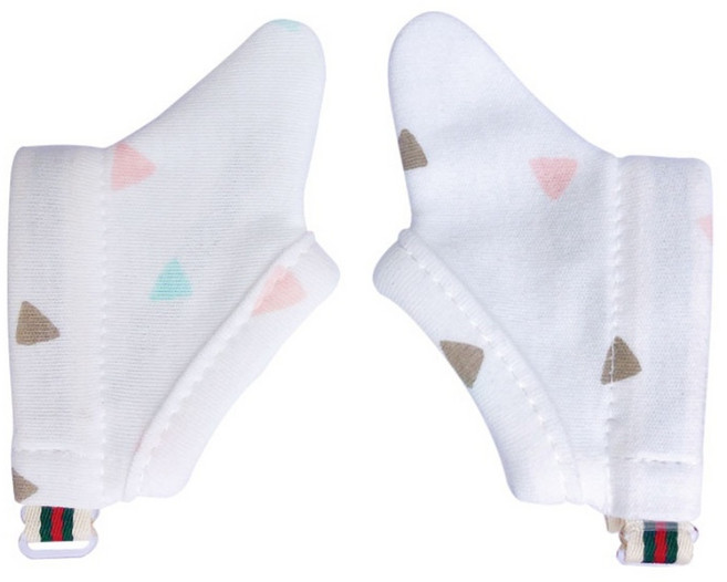 손가락 빨기 방지 손빨기 방지 장갑 힐링썸 친환경 오가닉 장갑 6~36개월이상, M, 엄지 마쉬멜로우, 1세트