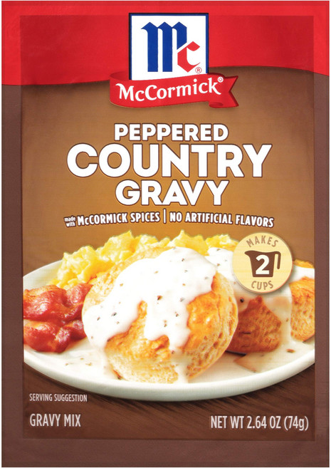 맥코믹 컨트리 페퍼 그레이비 믹스 74.8g McCormick Peppered Country Gravy Mix 2.64 oz, 2.64온스(1팩), 1개