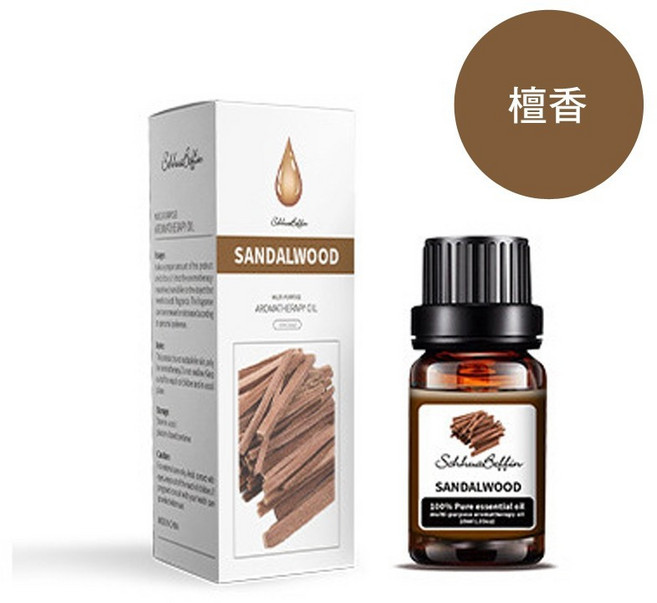 Schhua Beffin 檀香精油 芳香薰香多功能精油 適用水氧機香薰機居家香氛, 香薰專用精油(買10送2) 檀香, 棕色, 香薰專用精油(買10送2) 檀香