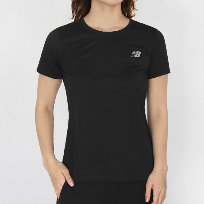 뉴발란스 W 우먼스 스포츠 트레이닝 Running 반팔 티셔츠 블랙
