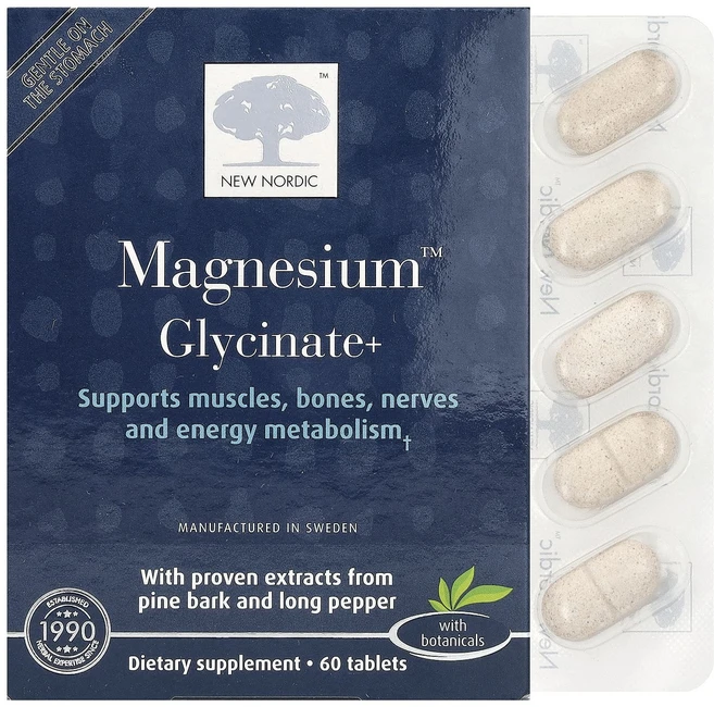 단백질 비타민 철분 마그내슘 칼슘 New Nordic Magnesium™ 글리시네이트+ 60정 고루고루섭취해주세요, NewNordicMagnesium글리시네이트60정 - 쿠팡